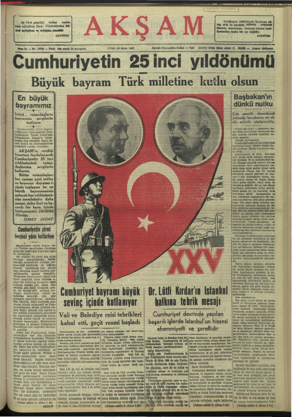 Arşivden çıkan Cumhuriyet Bayramı manşetleri - Resim: 45