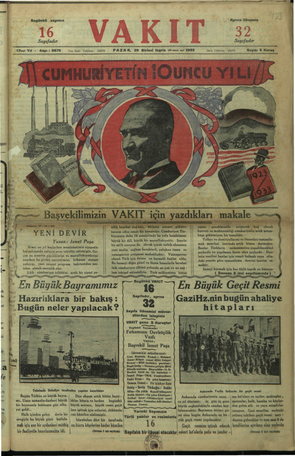 Arşivden çıkan Cumhuriyet Bayramı manşetleri - Resim: 9