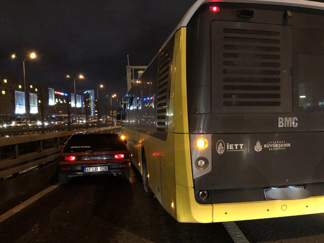 İstanbul'da trafik magandasını belediye otobüsü yakaladı