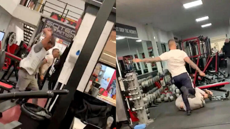 Spor salonu savaş alanına döndü !