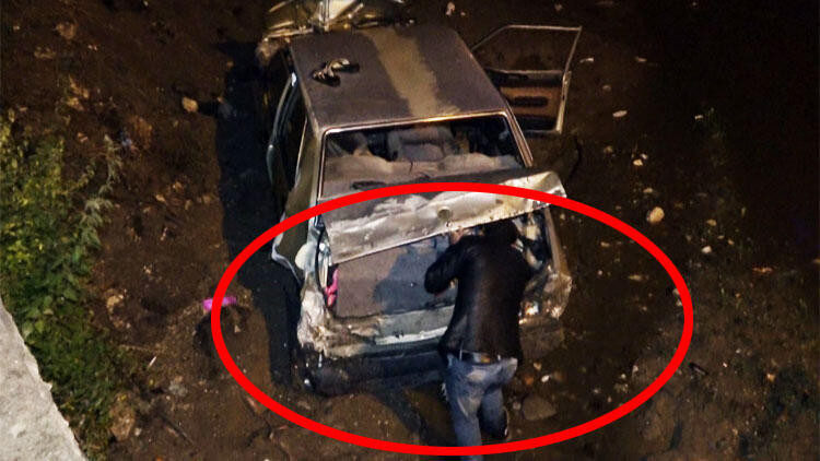 Kaza sonrası altınların peşine düştü