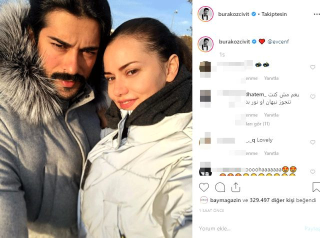 Burak Özçivit'ten aşk pozu
