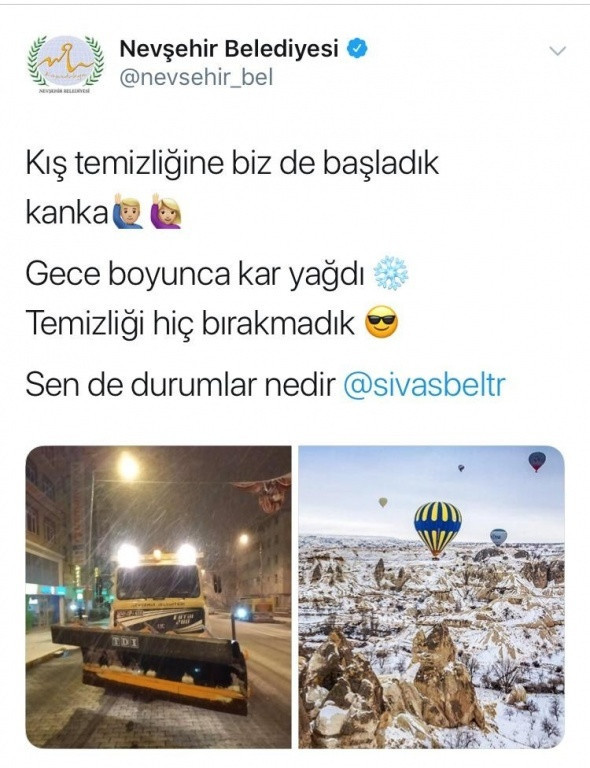 Belediyelerin sosyal medya hesaplarında gülümseten kar diyaloğu