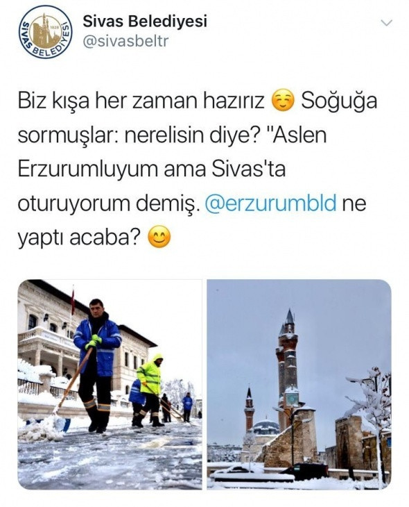 Belediyelerin sosyal medya hesaplarında gülümseten kar diyaloğu