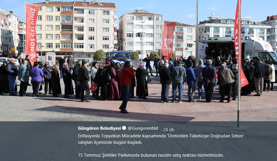 Ucuz sebze ve meyve kuyrukları böyle görüntülendi