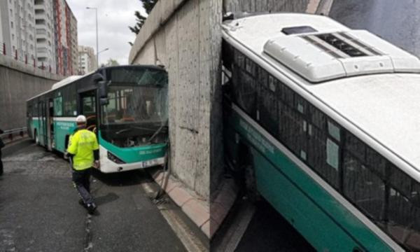Halk otobüsü duvara çarptı: 8 yaralı