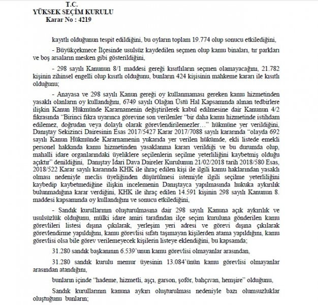 İşte YSK Başkanı Sadi Güven'in şerhinin tam metni