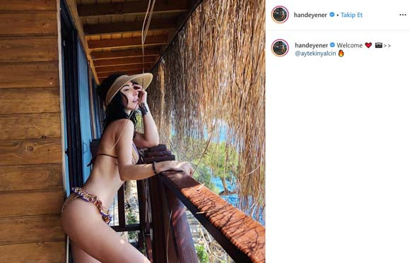 Hande Yener'in bikinili pozu mest etti ! ''Vallahi taş billahi taş''