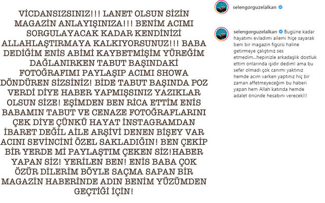 Tabut başında fotoğraf çektiren Selen Görgüzel ateş püskürdü
