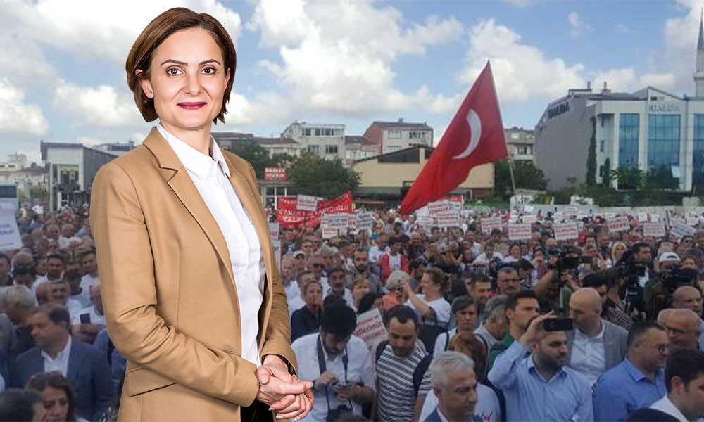 Binlerce kişi Canan Kaftancıoğlu için adliye önünde