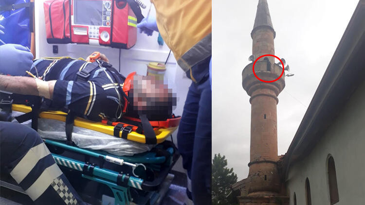 Kırıkkale'de imam minareden düştü !