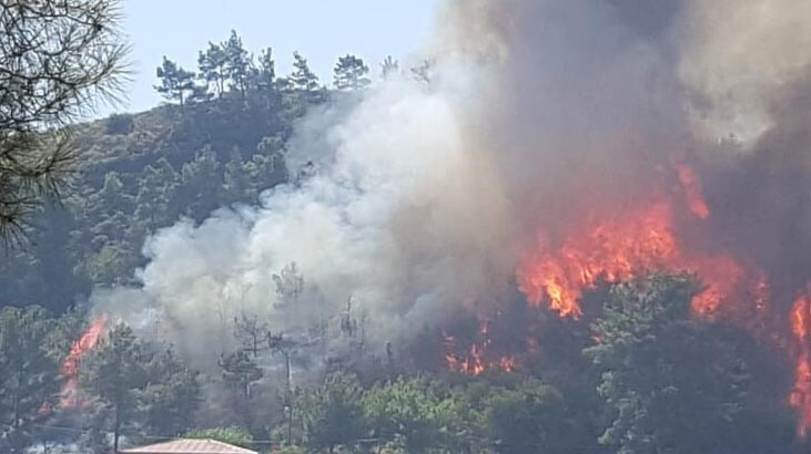 Antalya'da korkutan yangın ! 6 helikopterle müdahale ediliyor