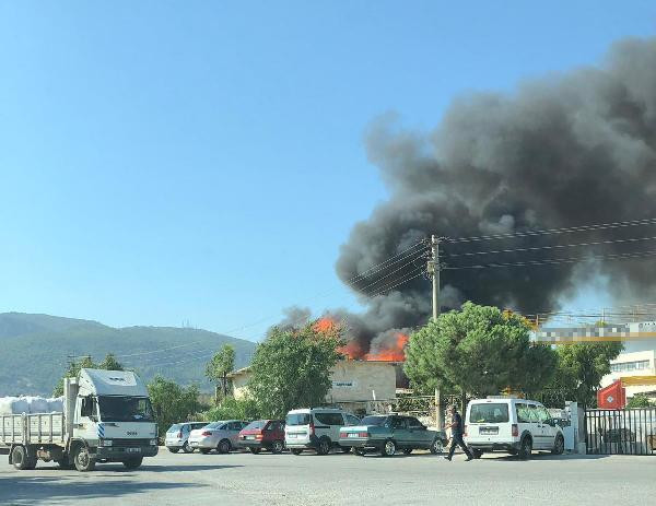 İzmir'de palet deposunda yangın ! Dumanlar gökyüzünü kapladı