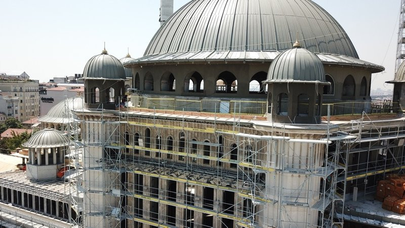 Taksim Camii ve AKM inşaatındaki son durum havadan görüntülendi