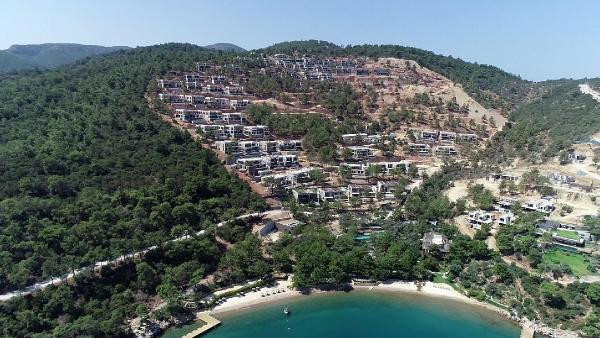 Bodrum'da durdurulan inşaatlar havadan görüntülendi