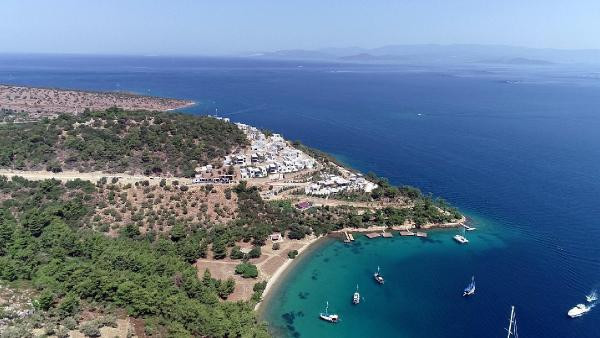 Bodrum'da durdurulan inşaatlar havadan görüntülendi