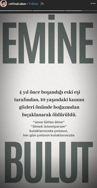 Ünlülerden Emine Bulut paylaşımları