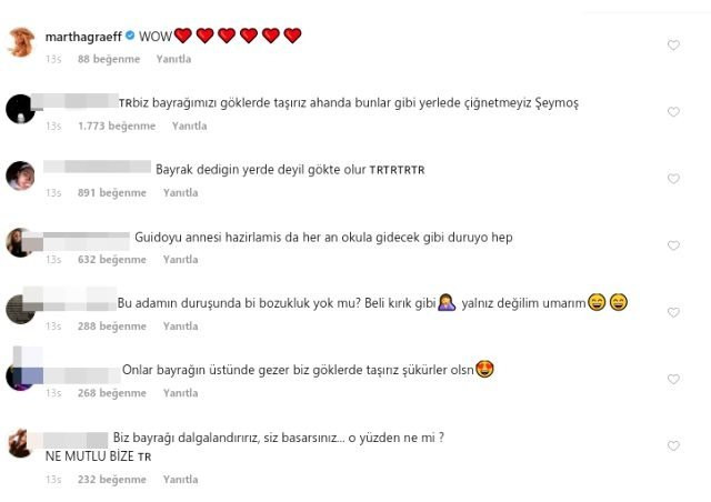Şeyma Subaşı ve Guido Senia bayrağın üzerine basarak poz verdi