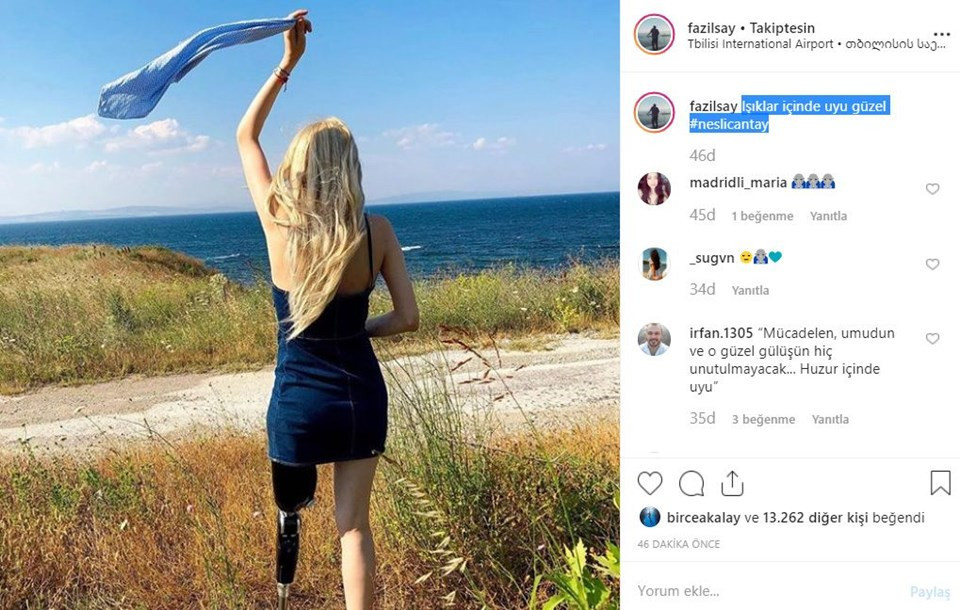Ünlü isimlerden Neslican Tay'a ağladı