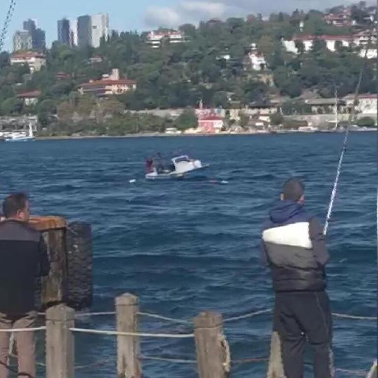 Boğaz'da hareketli dakikalar ! Tekne battı