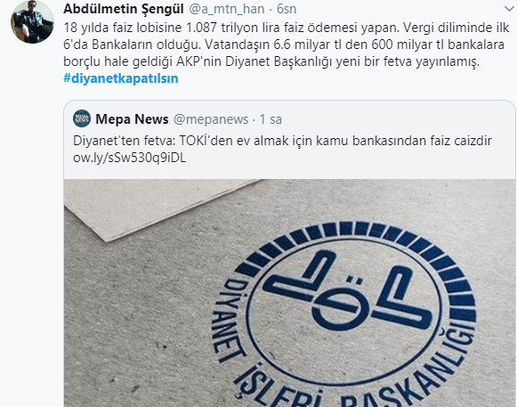 Diyanet'ten sosyal medyayı sallayan faiz kararı !