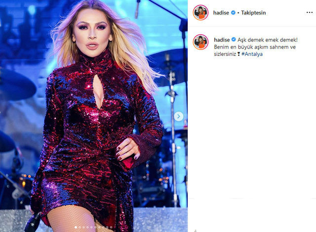 Hadise göğüs dekoltesiyle sosyal medyayı salladı