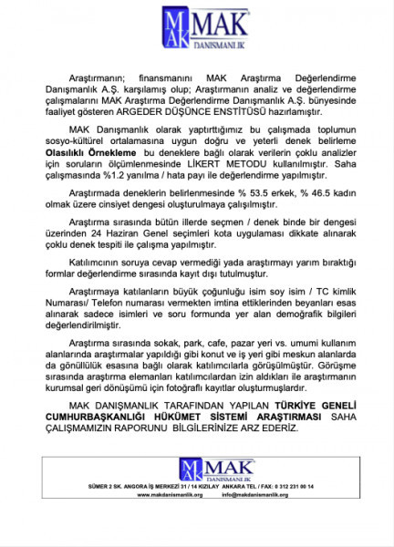 Son Cumhurbaşkanlığı Hükümet Sistemi anketi sonuçları açıklandı