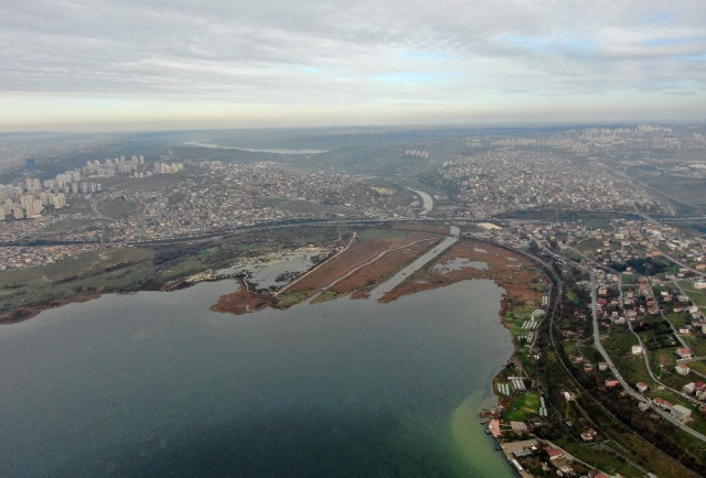 Kanal İstanbul'un güzergahı havadan görüntülendi