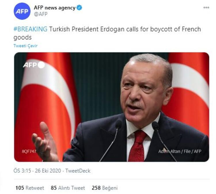 Erdoğan'ın boykot çağrısı dünya basınında