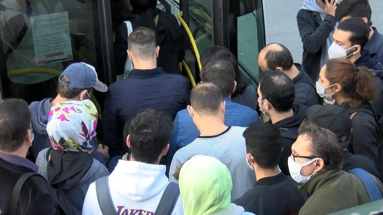 İstanbul'da toplu taşımada korkutan görüntüler