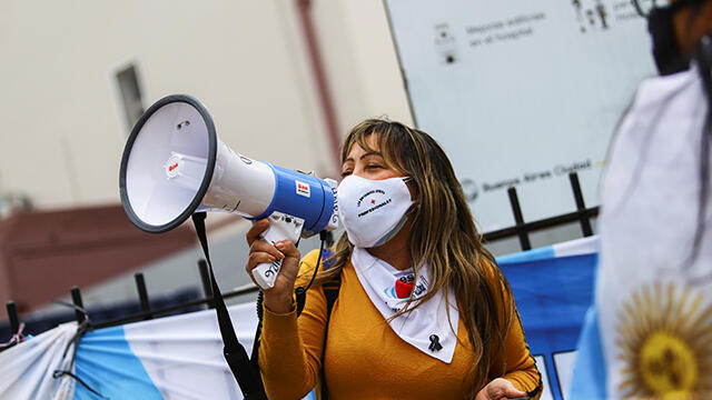 Arjantin'de hemşirelerden protesto