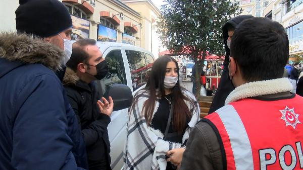 Kadın turist, polislere zor anlar yaşattı