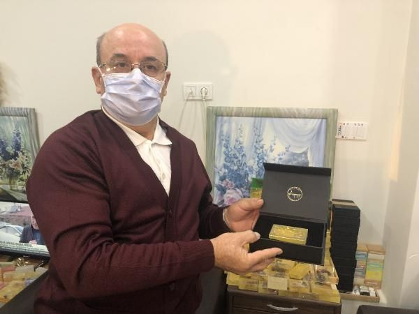Tanesi 400 lira olan altınlı sabun, 4 ülkeye ihraç ediliyor