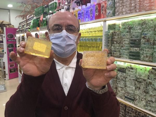 Tanesi 400 lira olan altınlı sabun, 4 ülkeye ihraç ediliyor