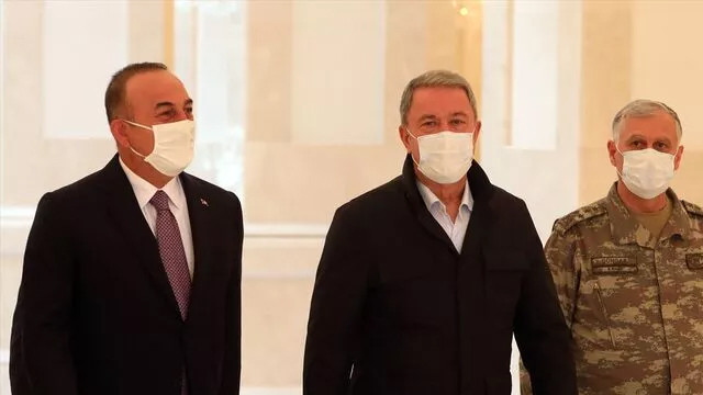 Azerbaycan Cumhurbaşkanı Aliyev, Çavuşoğlu ve Akar'la görüştü