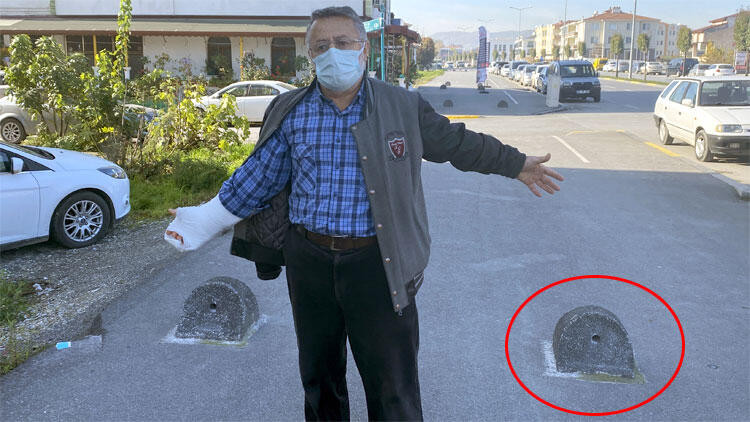 Bir garip olay! 6 kez aynı taşa takılan vatandaş isyan etti