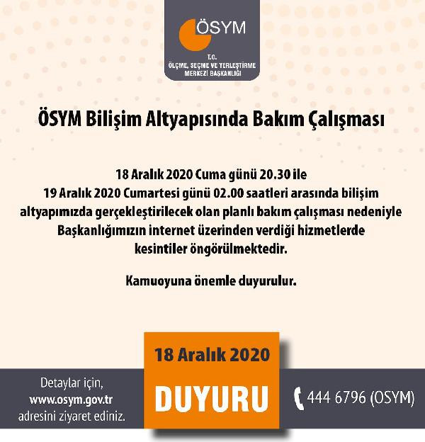ÖSYM’den kesinti duyurusu - Resim : 1