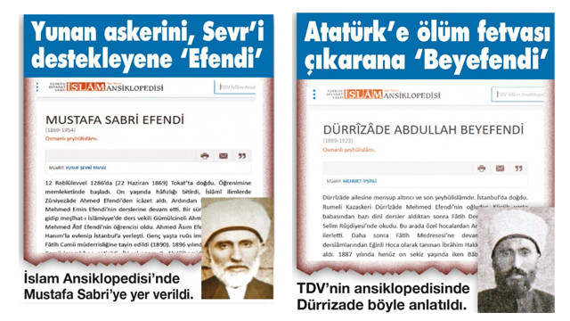 Diyanet Atatürk düşmanlarını ''efendi'' ve ''beyfendi'' ilan etti!
