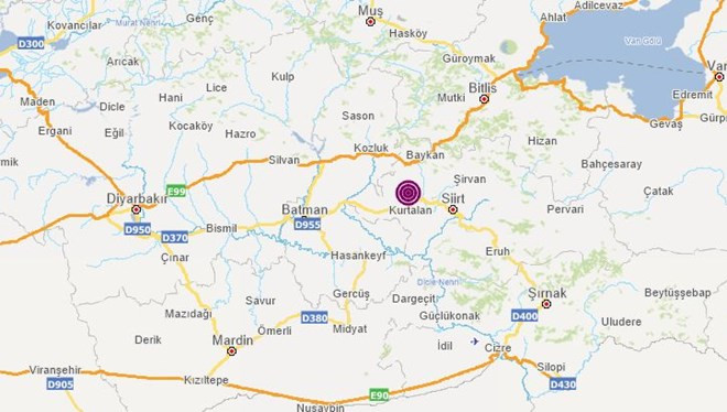 Siirt'te 5,0 büyüklüğünde deprem