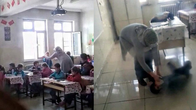 İlkokul öğretmeninin skandal görüntüleri kamerada!