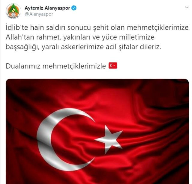Türk sporu İdlib saldırısına sessiz kalmadı !