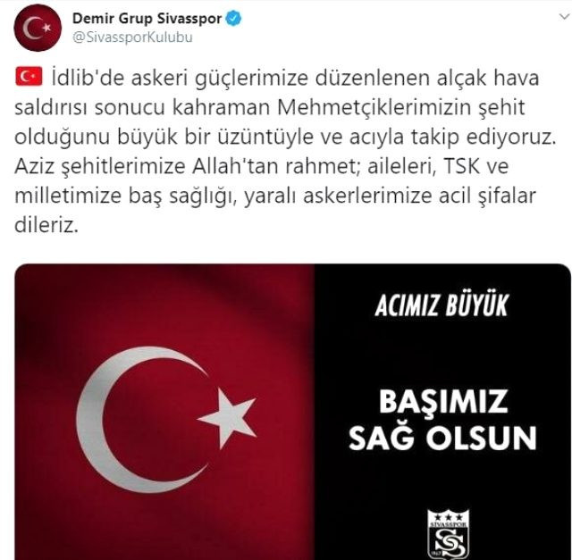 Türk sporu İdlib saldırısına sessiz kalmadı !