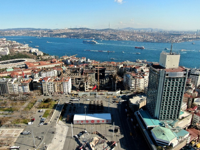 Taksim AKM'nin son hali havadan görüntülendi