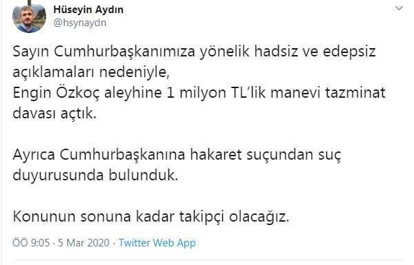 Erdoğan'dan CHP'li Engin Özkoç'a 1 milyon liralık dava - Resim : 1