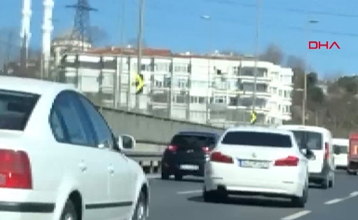 İstanbul'da çevreyolunda pes dedirten görüntüler