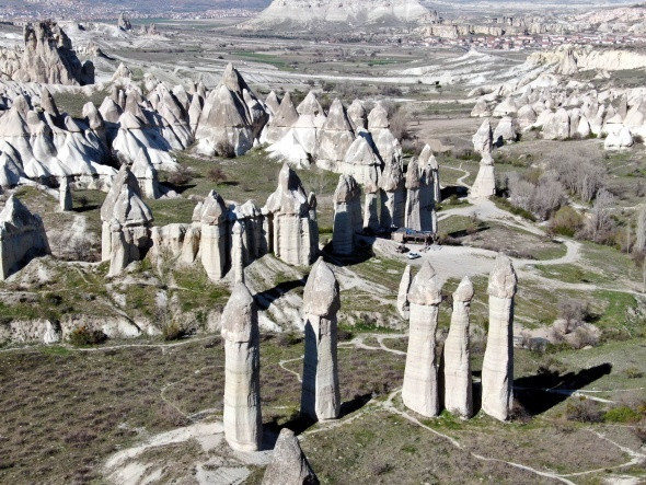 Hayalet şehir Kapadokya havadan görüntülendi