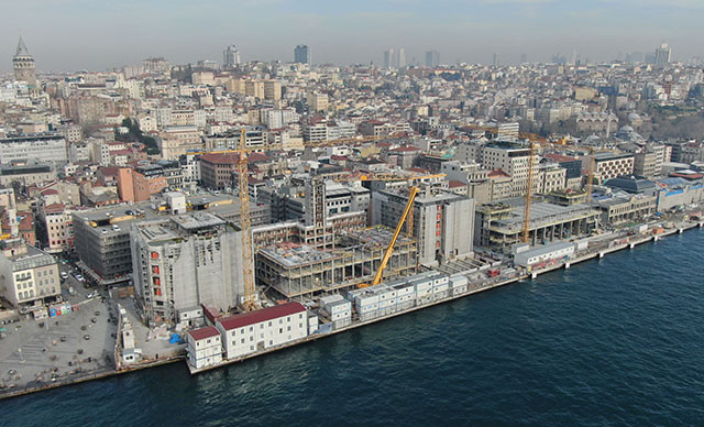 Galataport'ta çalışmalara koronavirüs arası