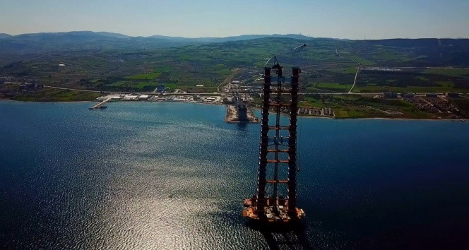 Çanakkale Boğaz Köprüsü'nün ayakları 250 metreye ulaştı