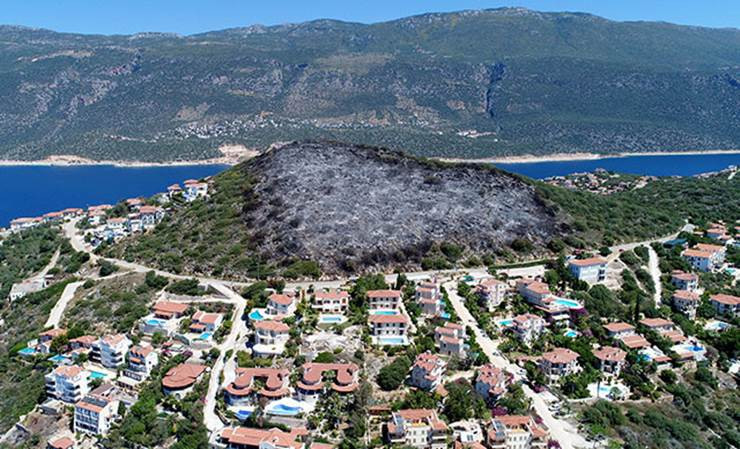 Antalya'da yangın sonrası çıkan manzara dikkat çekti