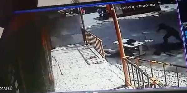 Vincin kancası kafasına düştü! Dehşet anları kamerada